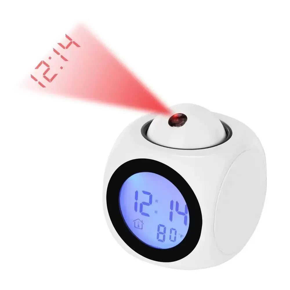 Digitale Projektionsuhr mit Alarm, Snooze-Funktion und Raumtemperaturanzeige – Perfekt für Schlafzimmer und Büro